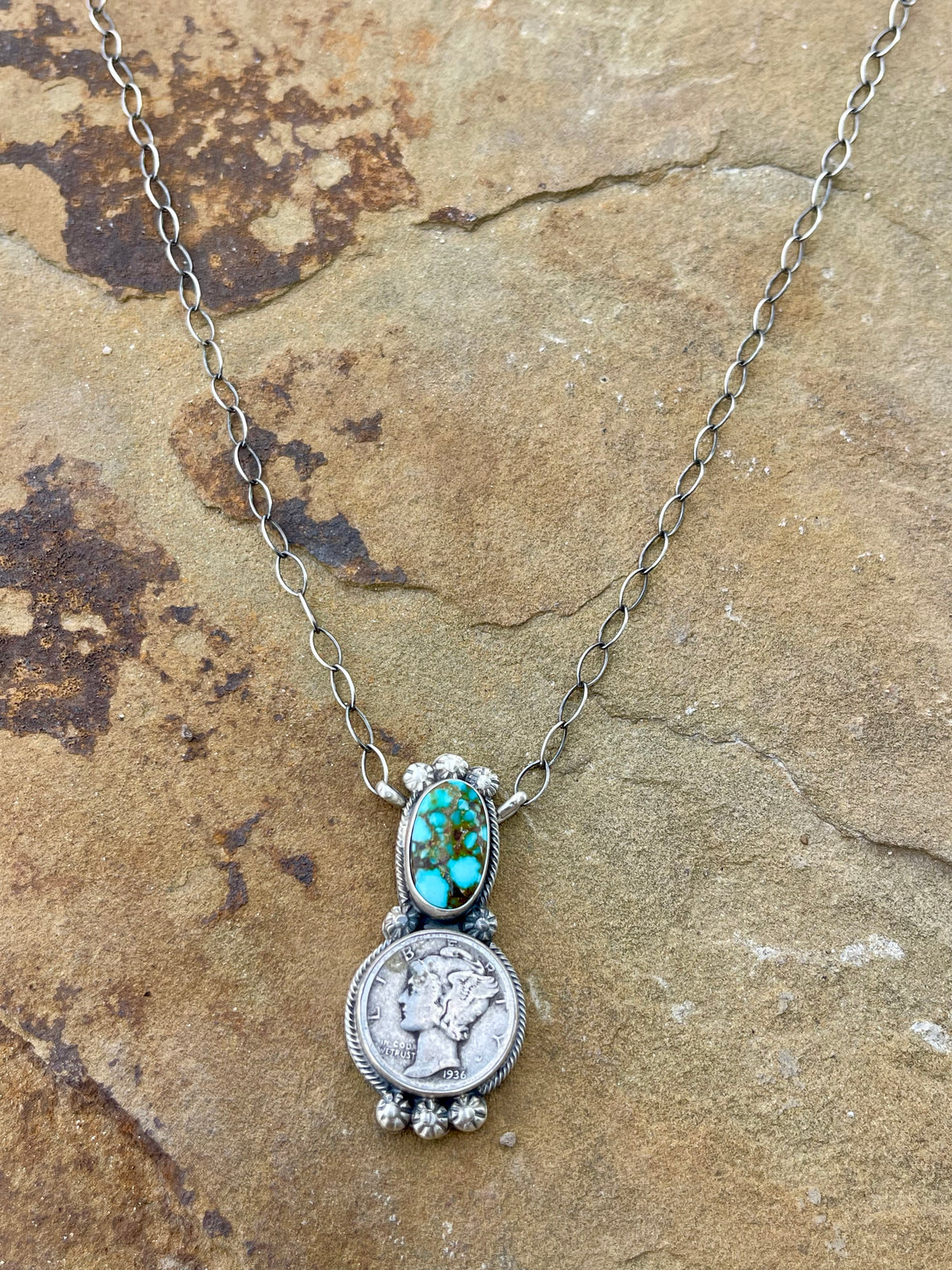 Webbed Kingman Coin Necklace