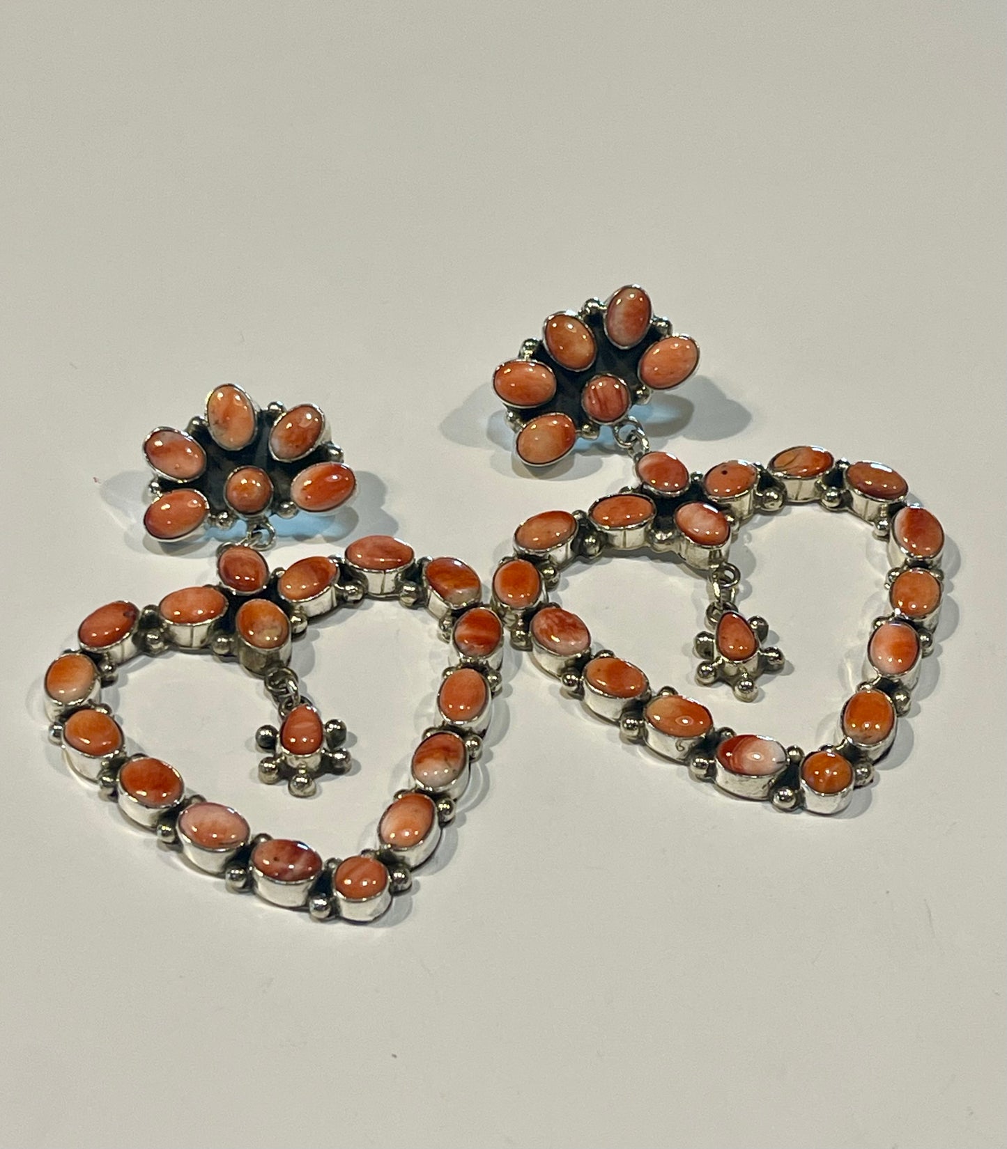 Red Spiny Heart Hoops