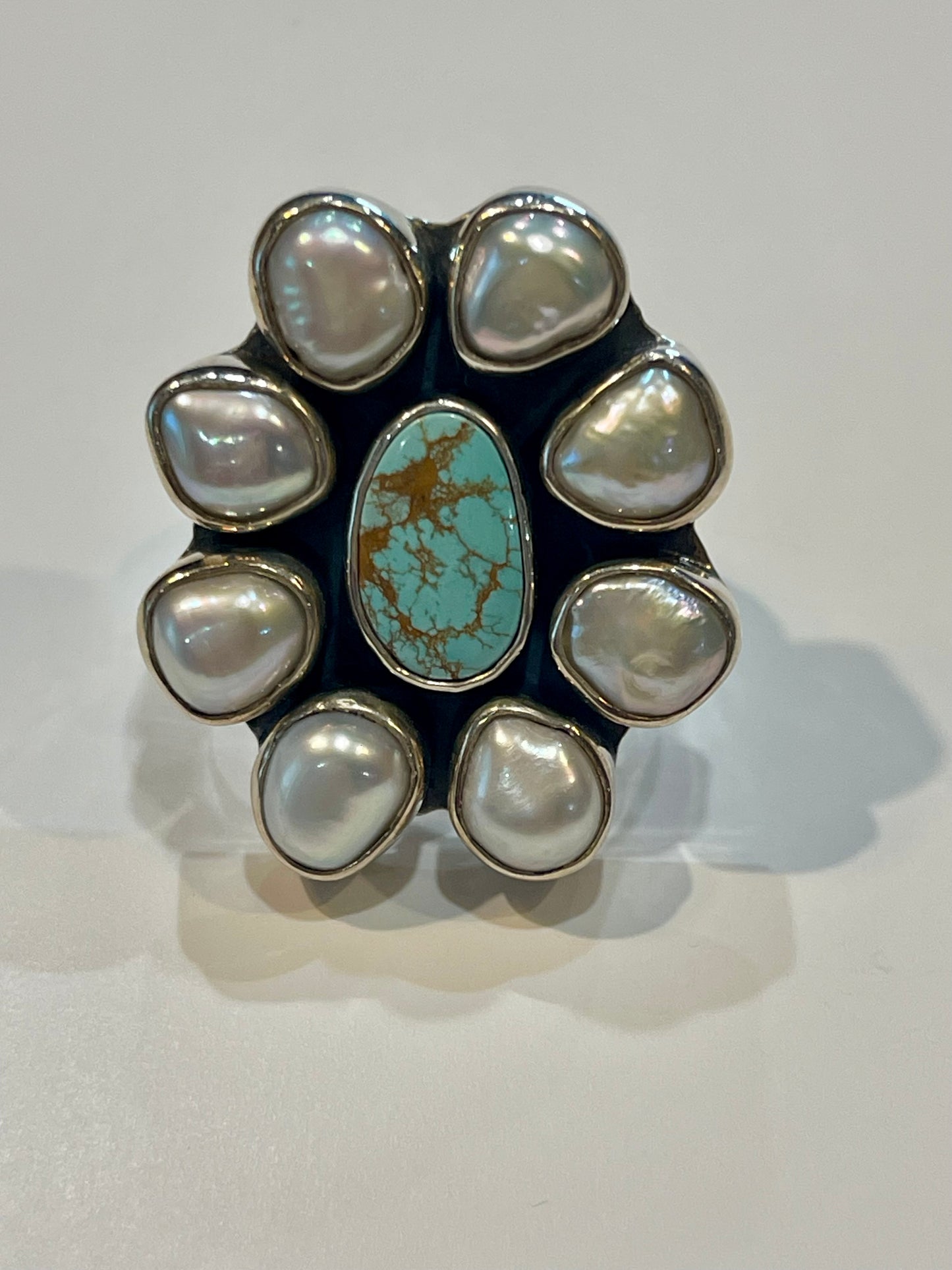 Pearl & Turquoise Federico Cluster Ring