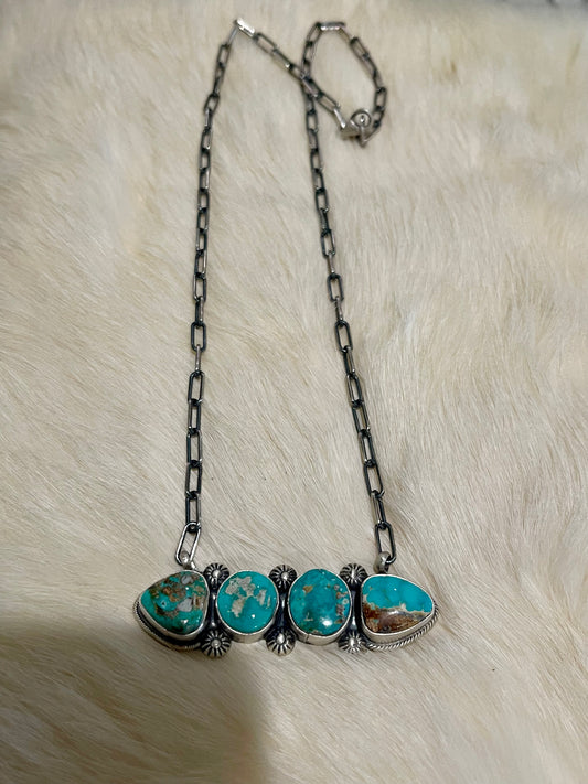 Fox Turquoise Bar Necklace