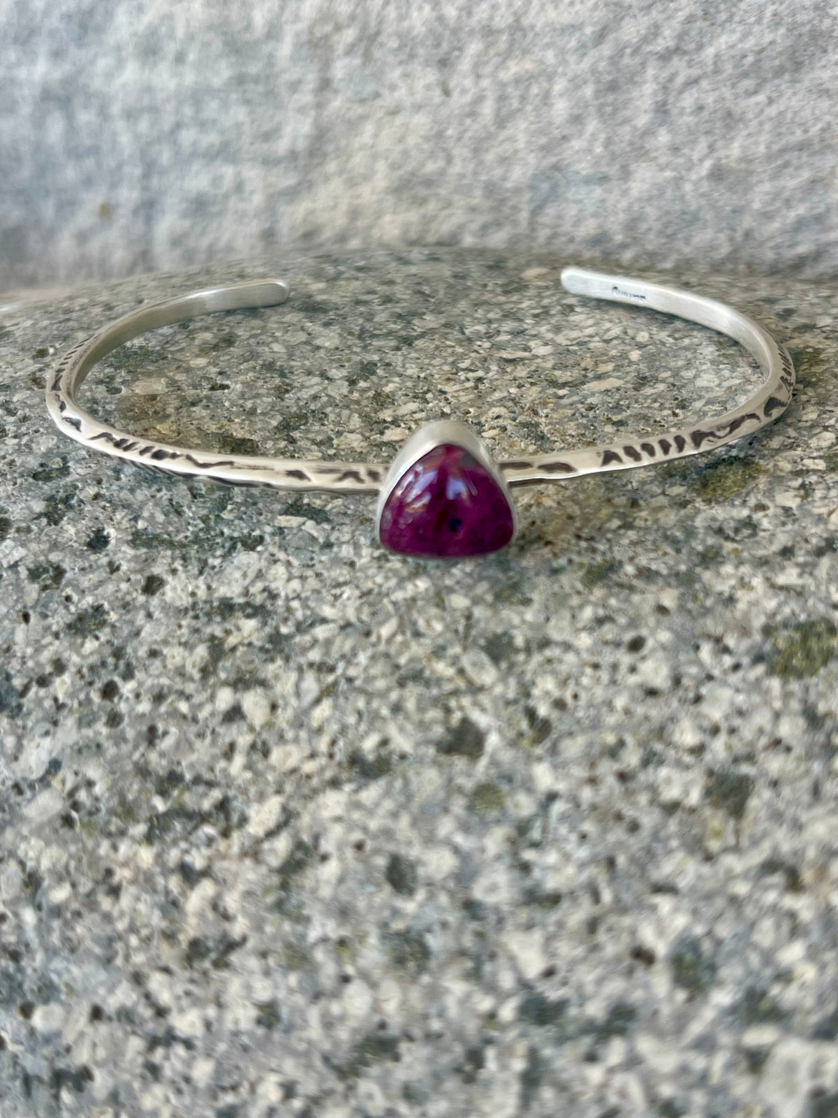 Purple Spiny Stamped Stacker Cuff