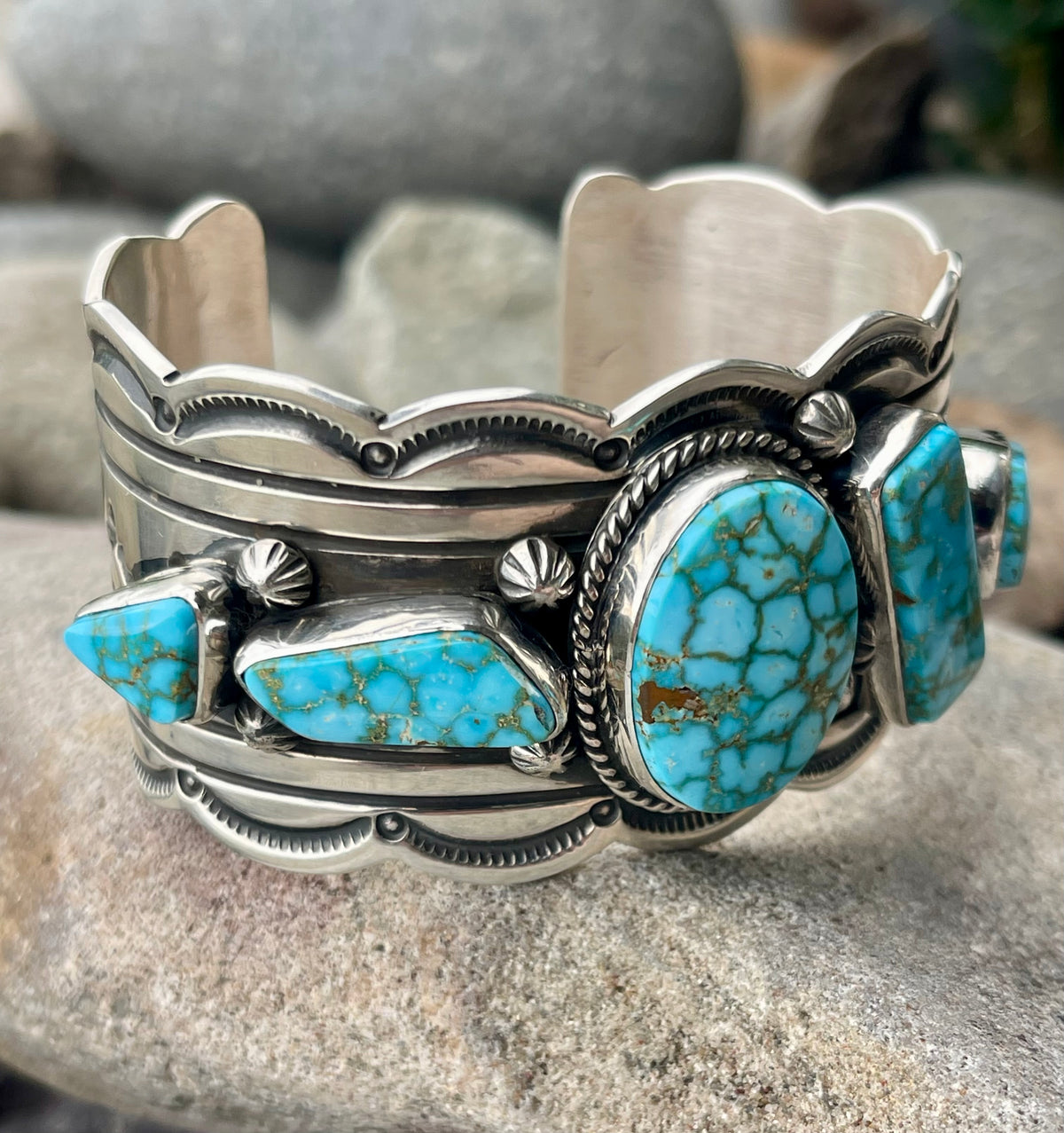 High Grade Webbed Kingman Statement Cuff