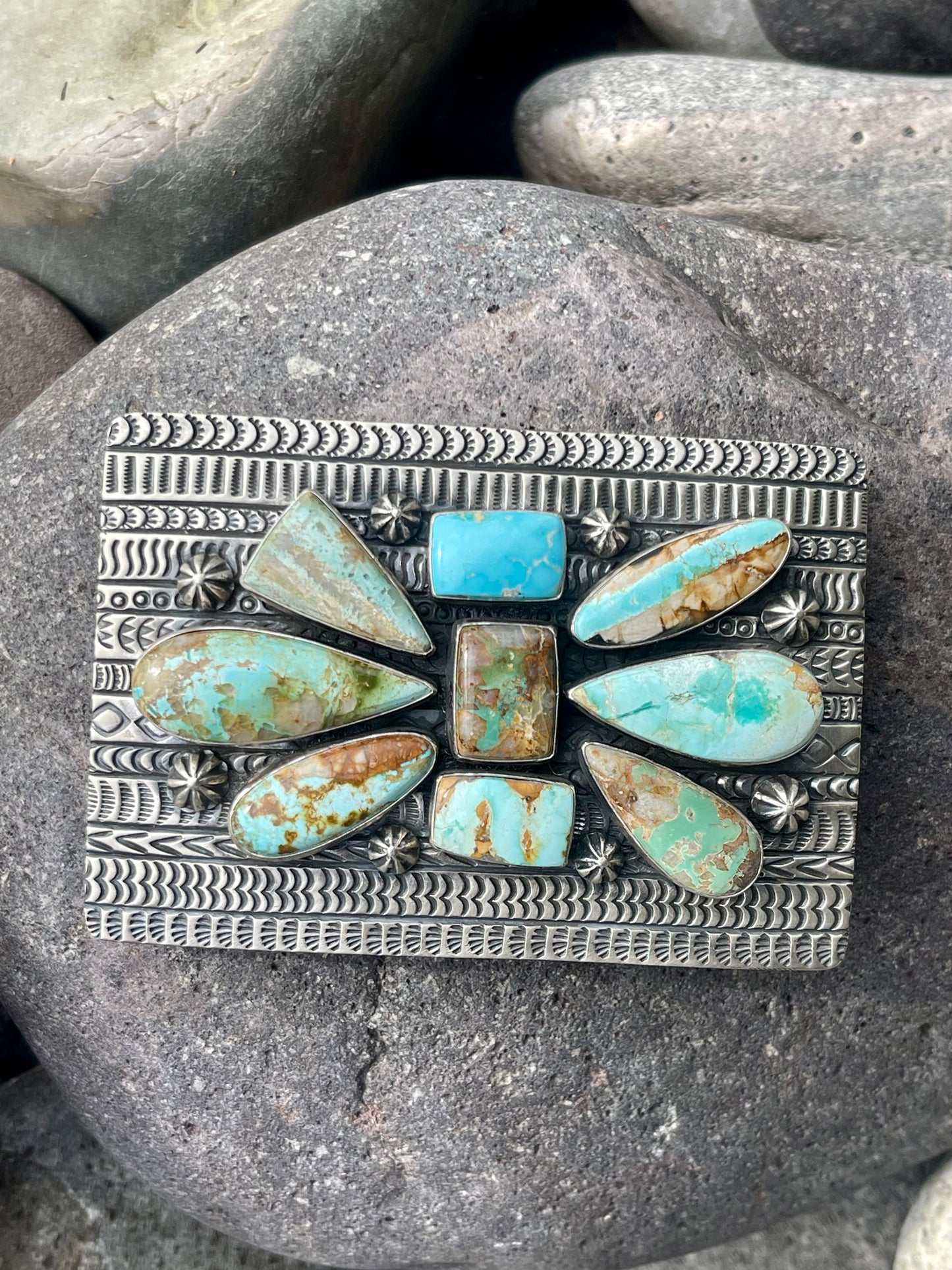 Turquoise Sandcast Buckle