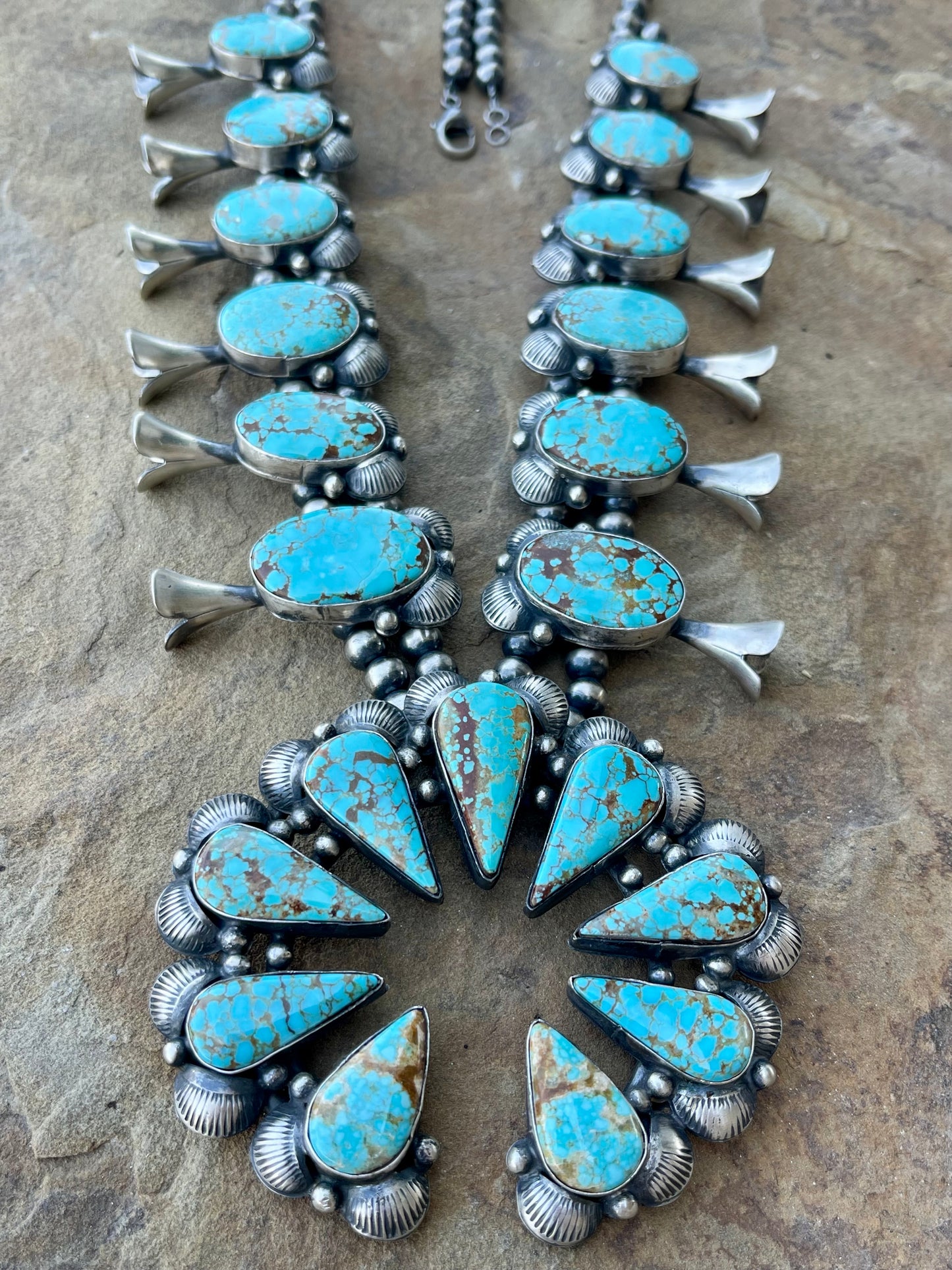 Gorgeous Mine 8 Turquoise Squash Blossom