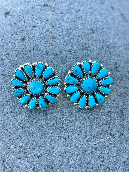 Turquoise Cluster Earrings