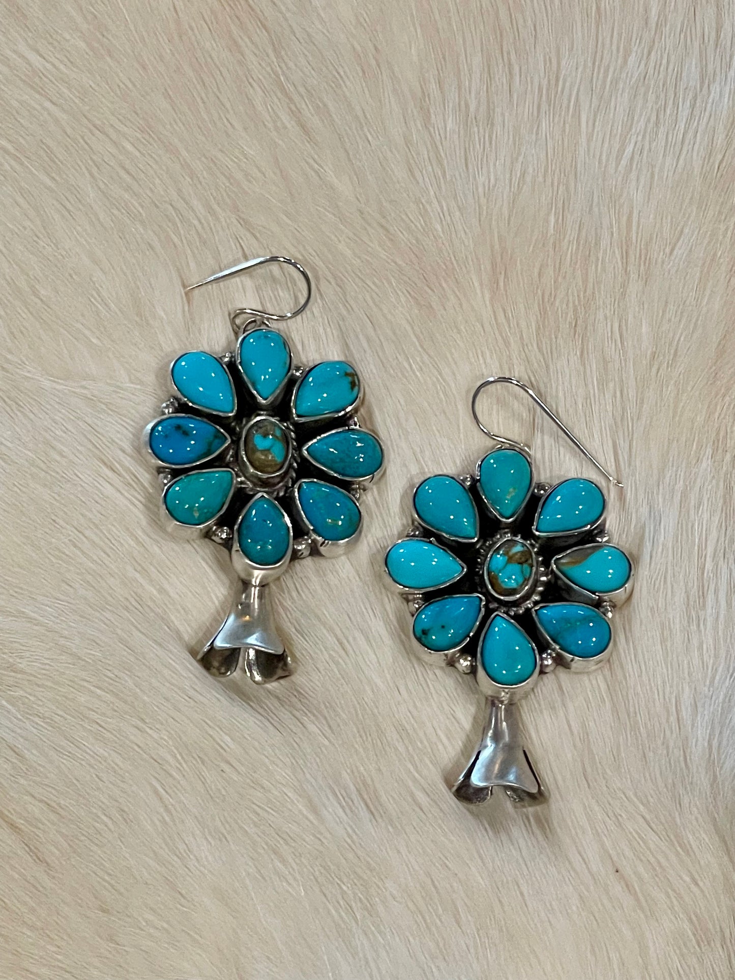 Turquoise Cluster Blossom Earrings