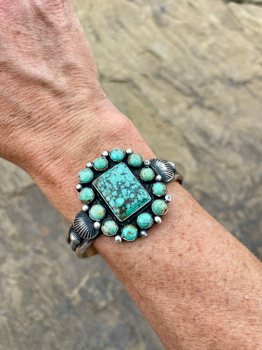 Square Turquoise Cluster Cuff