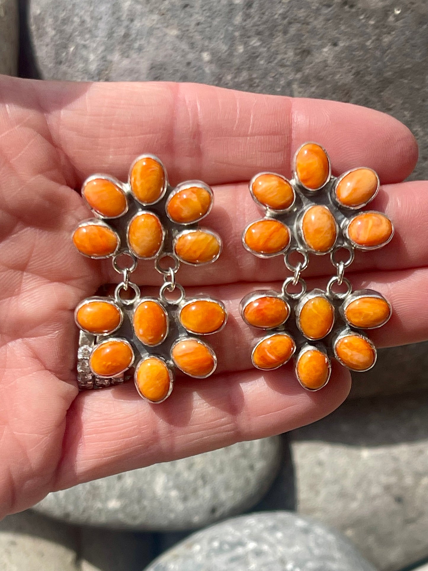Spiny Oyster Double Cluster Earrings