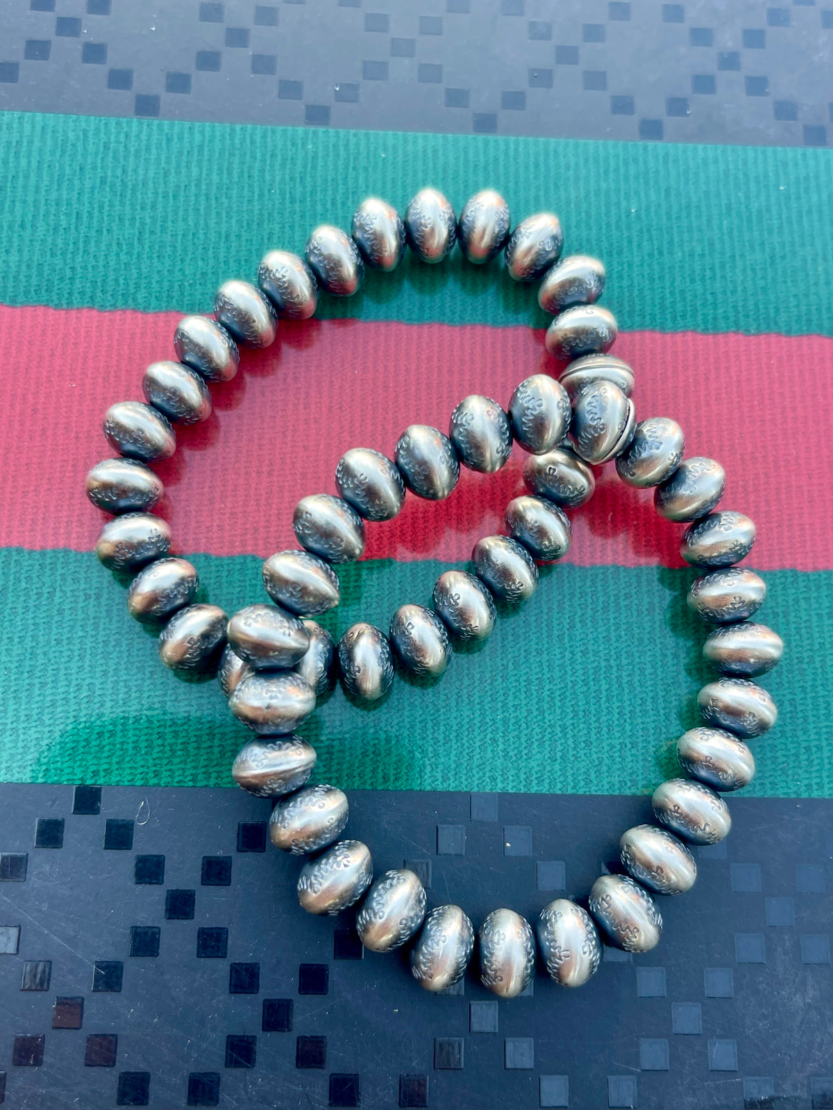 Handmade - Hand Stamped Pearl Bracelet