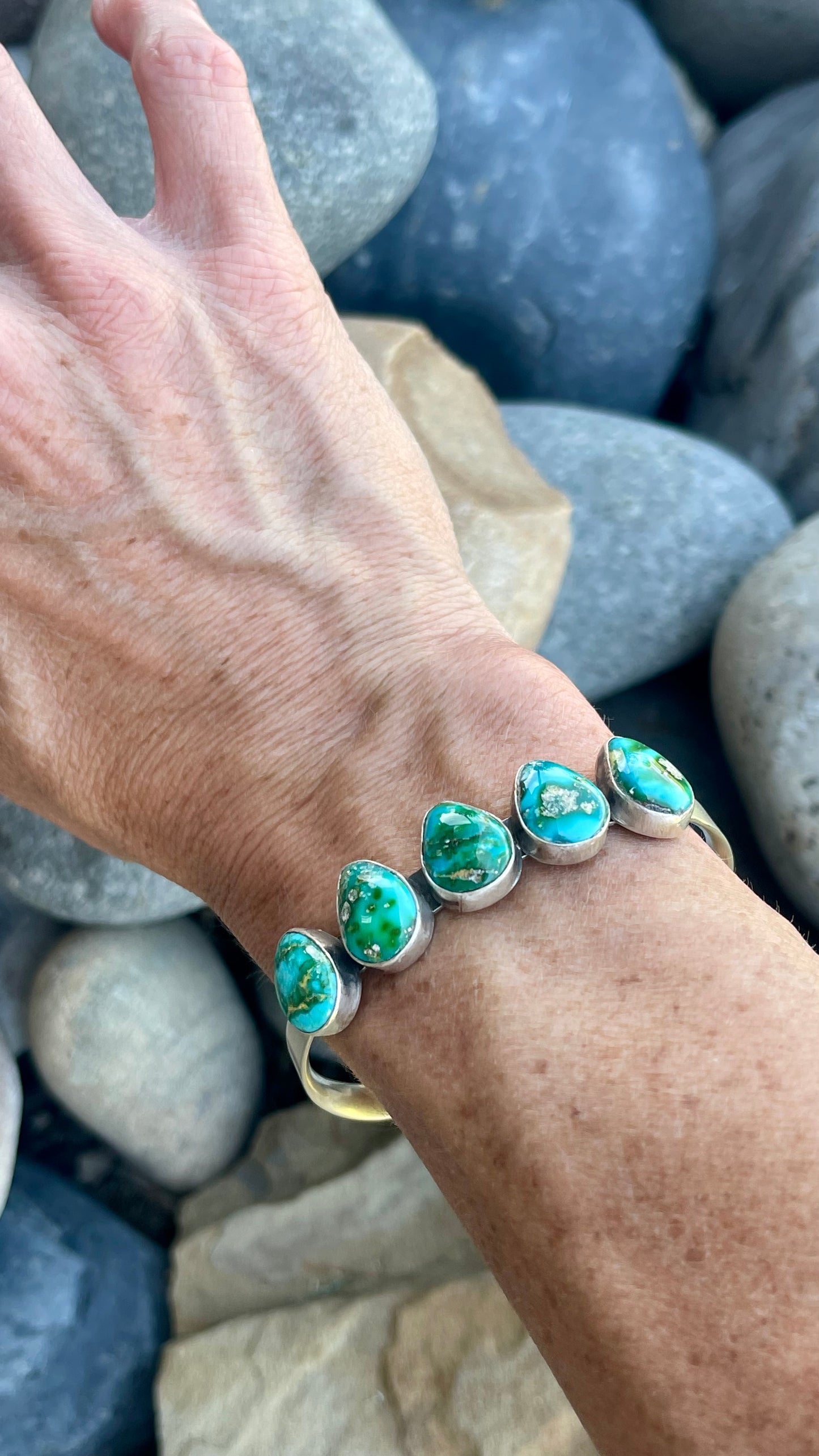 5 Stone Sonoran Gold Stacker Cuff