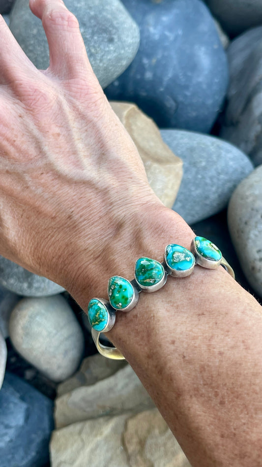 5 Stone Sonoran Gold Stacker Cuff