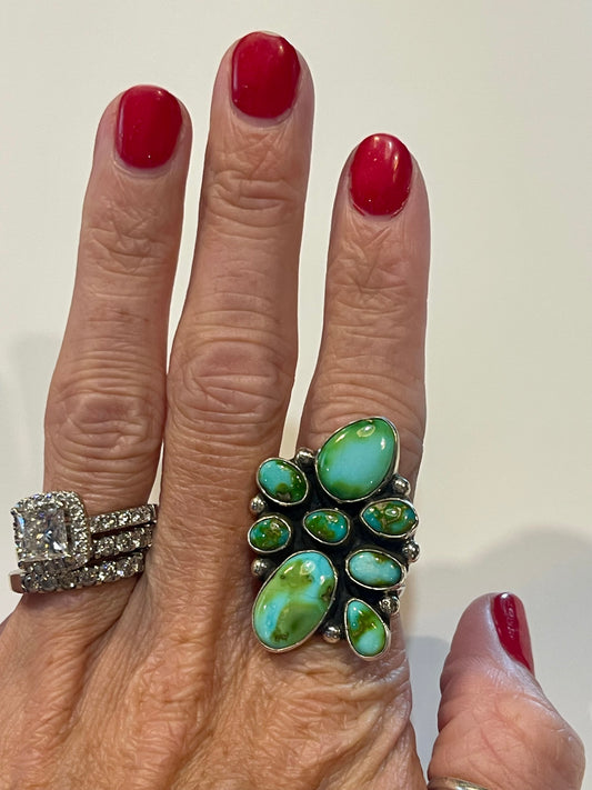 8 Stone Sonoran Gold Ring