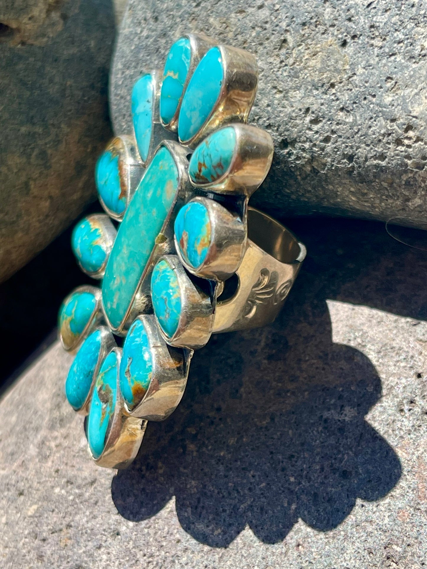 Huge Turquoise Cluster Ring