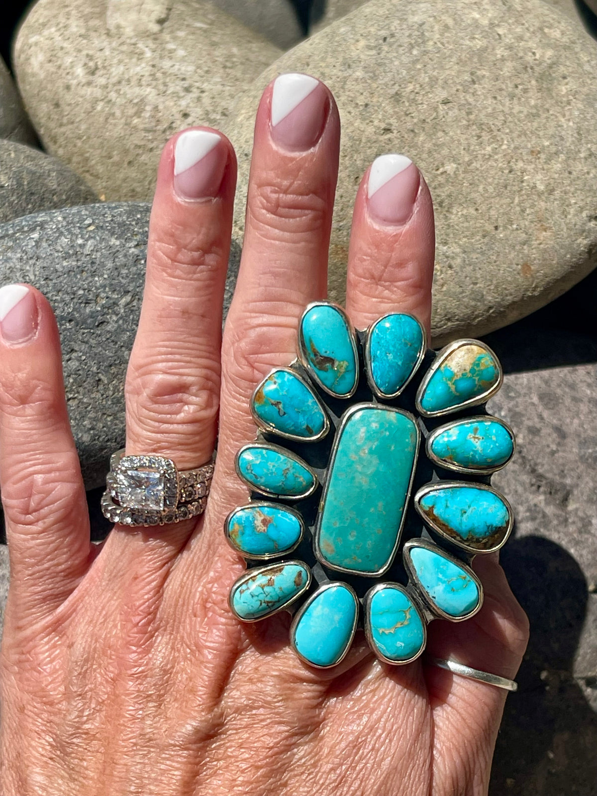 Huge Turquoise Cluster Ring