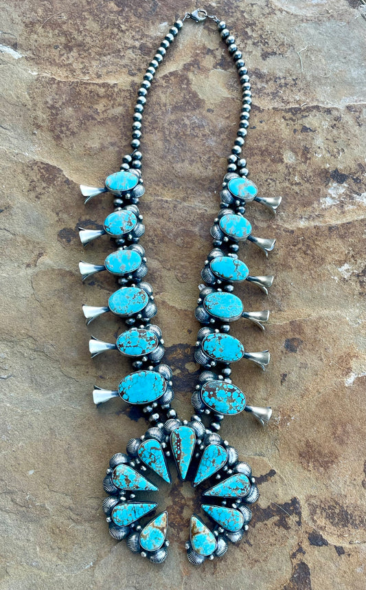 Gorgeous Mine 8 Turquoise Squash Blossom