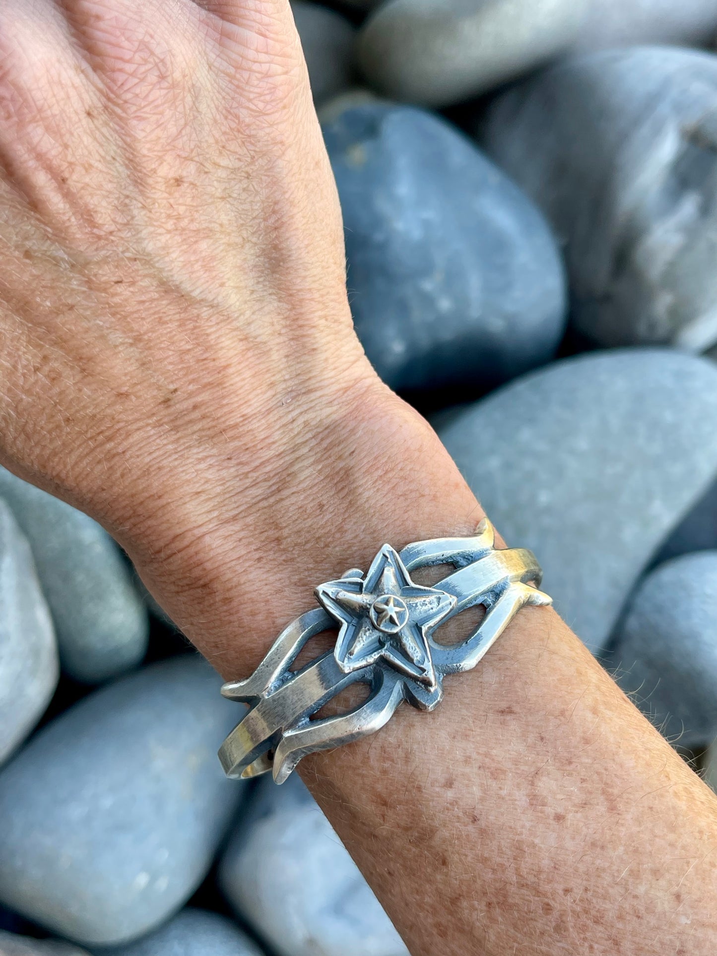 Sandcast Star Cuff