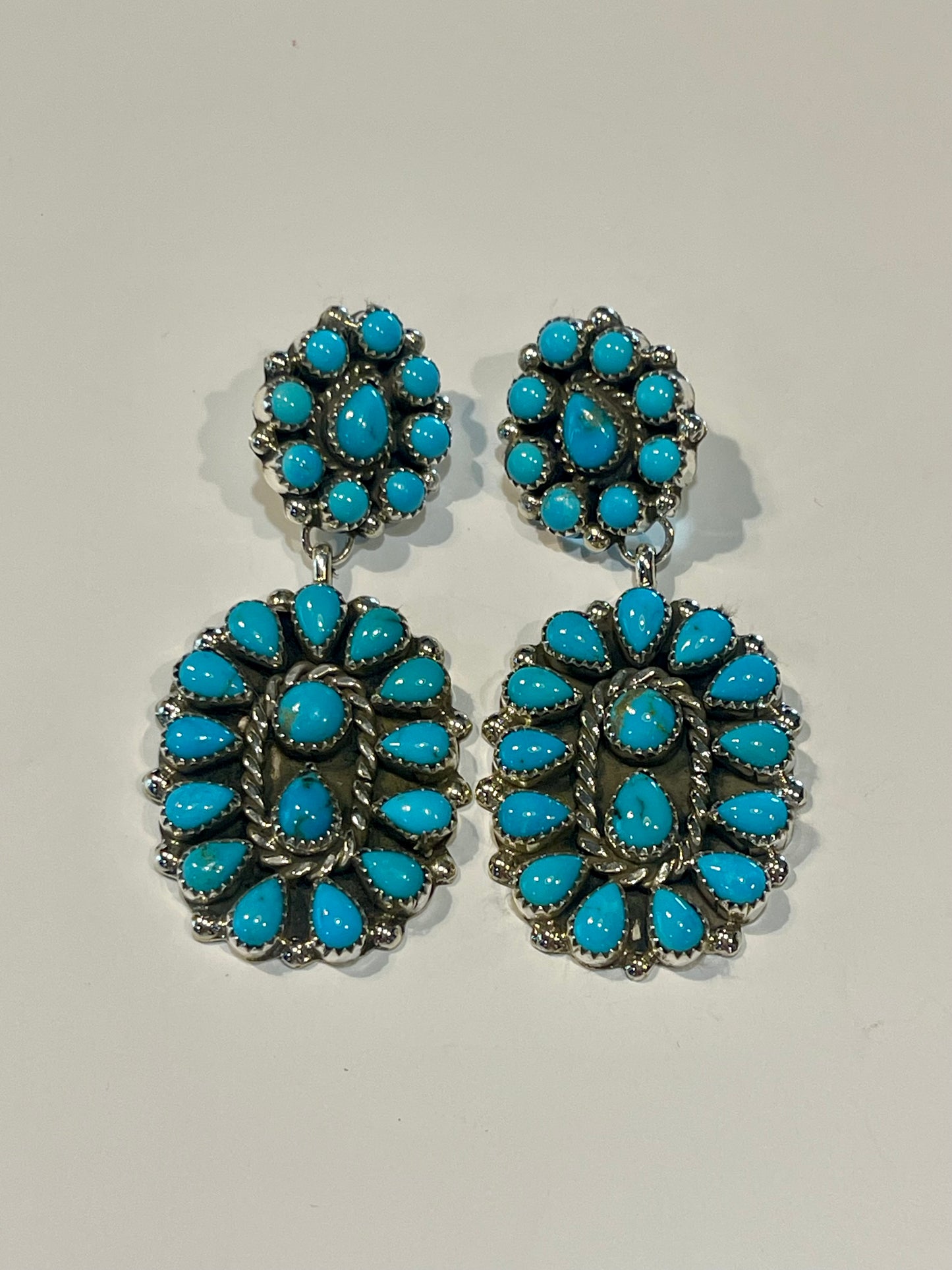 Turquoise Double Cluster Earrings