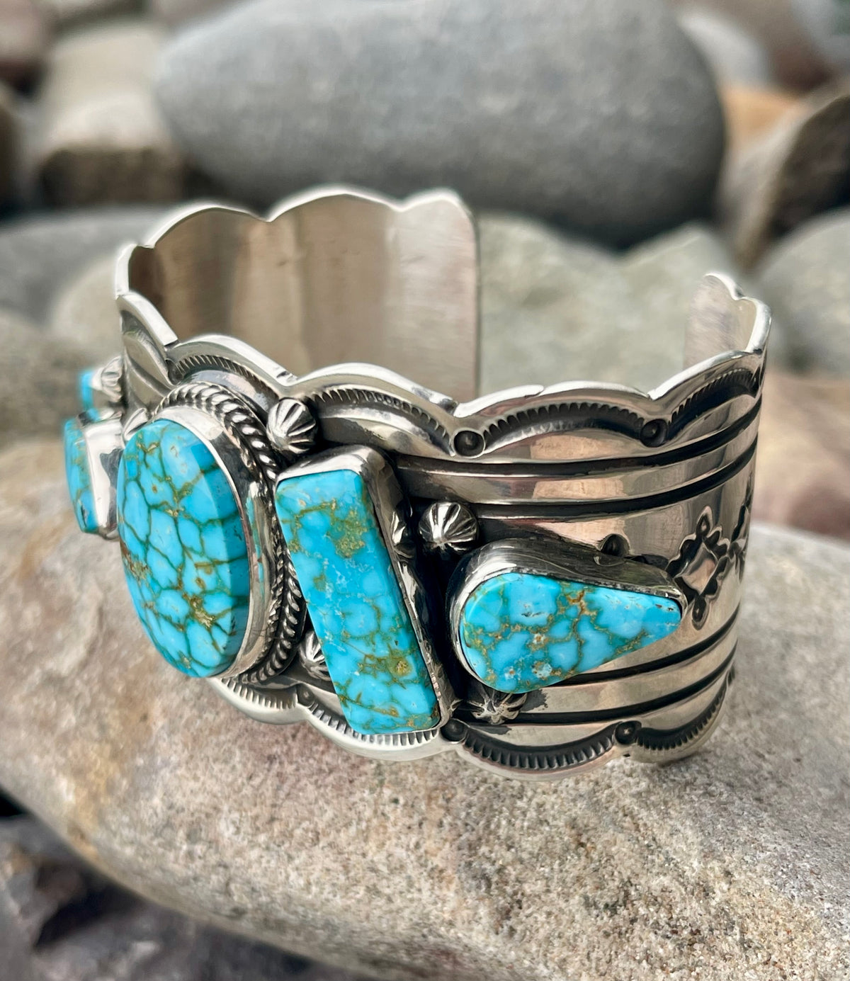 High Grade Webbed Kingman Statement Cuff