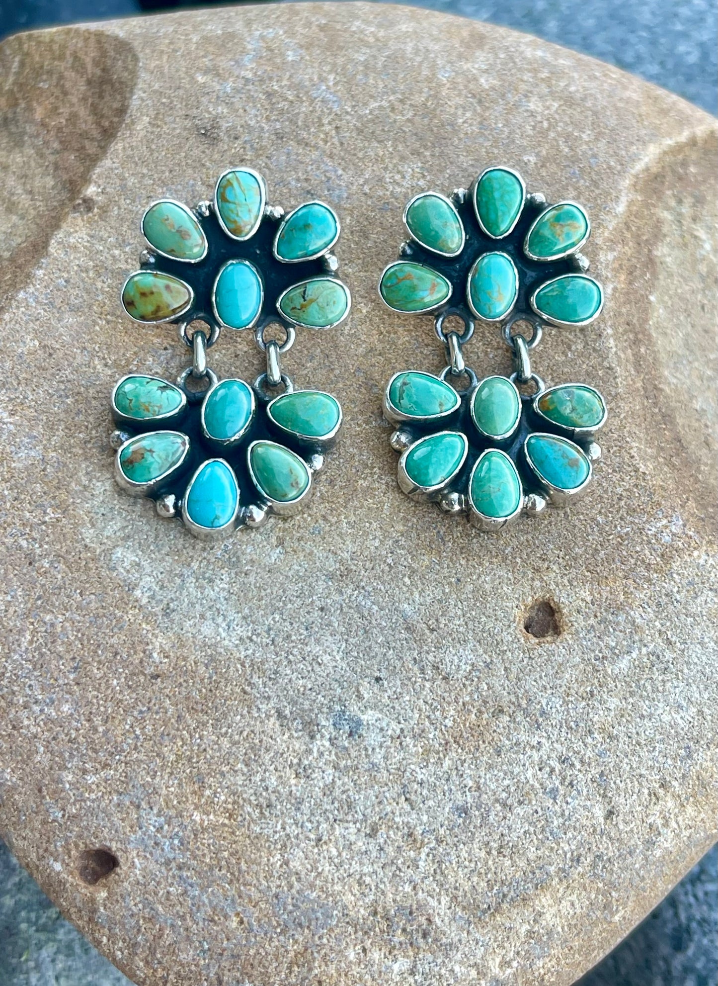 Turquoise Half Cluster Chain Dangles