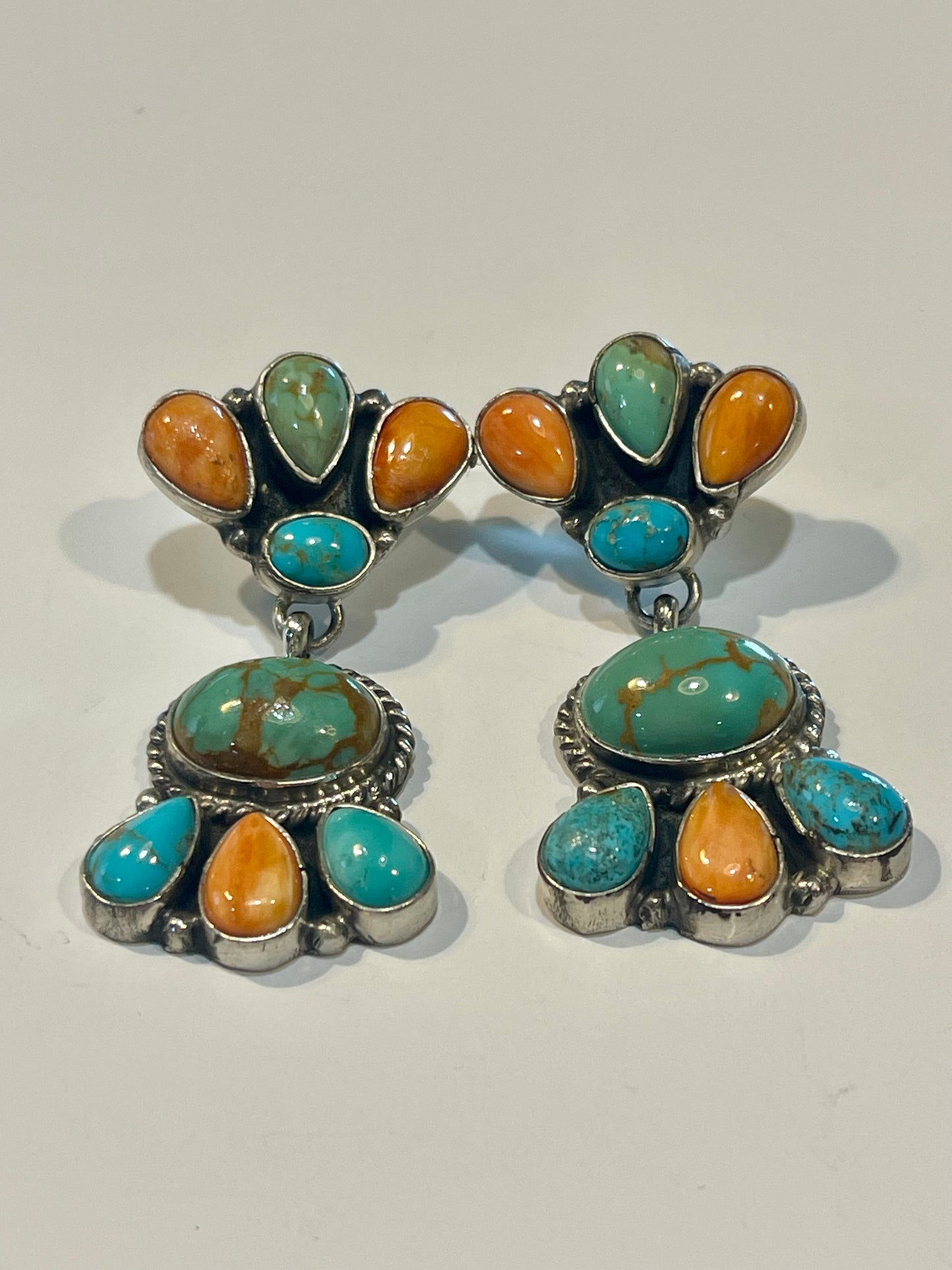 Turquoise & Spiny Oyster Earrings