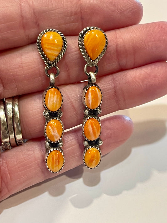 4 Stone Spiny Oyster Earrings