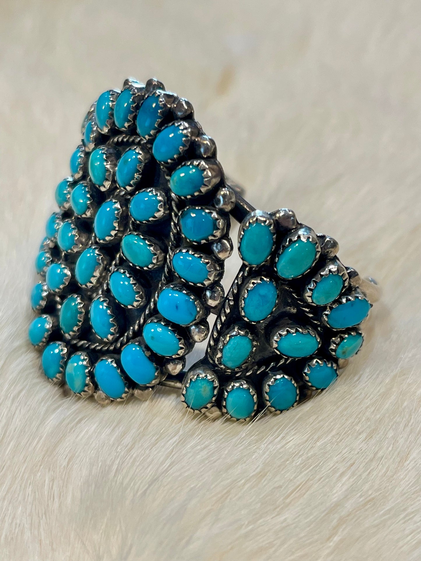VINTAGE Turquoise Cluster Cuff