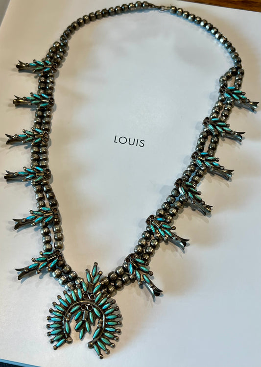 Vintage Turquoise Squash Blossom