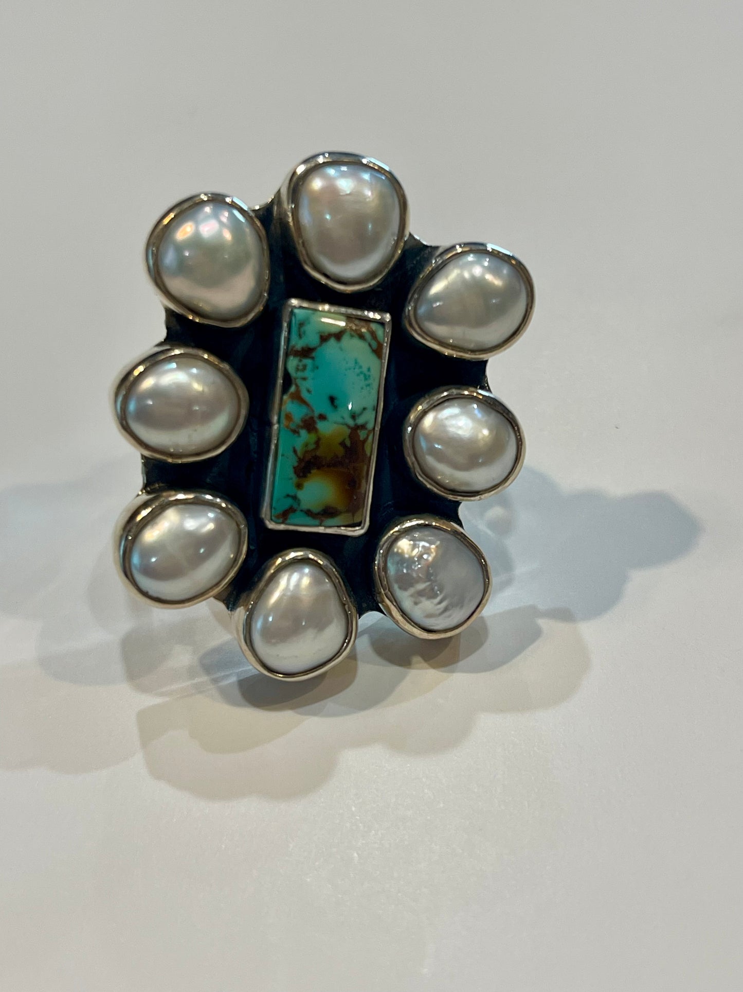 Pearl & Turquoise Federico Cluster Ring