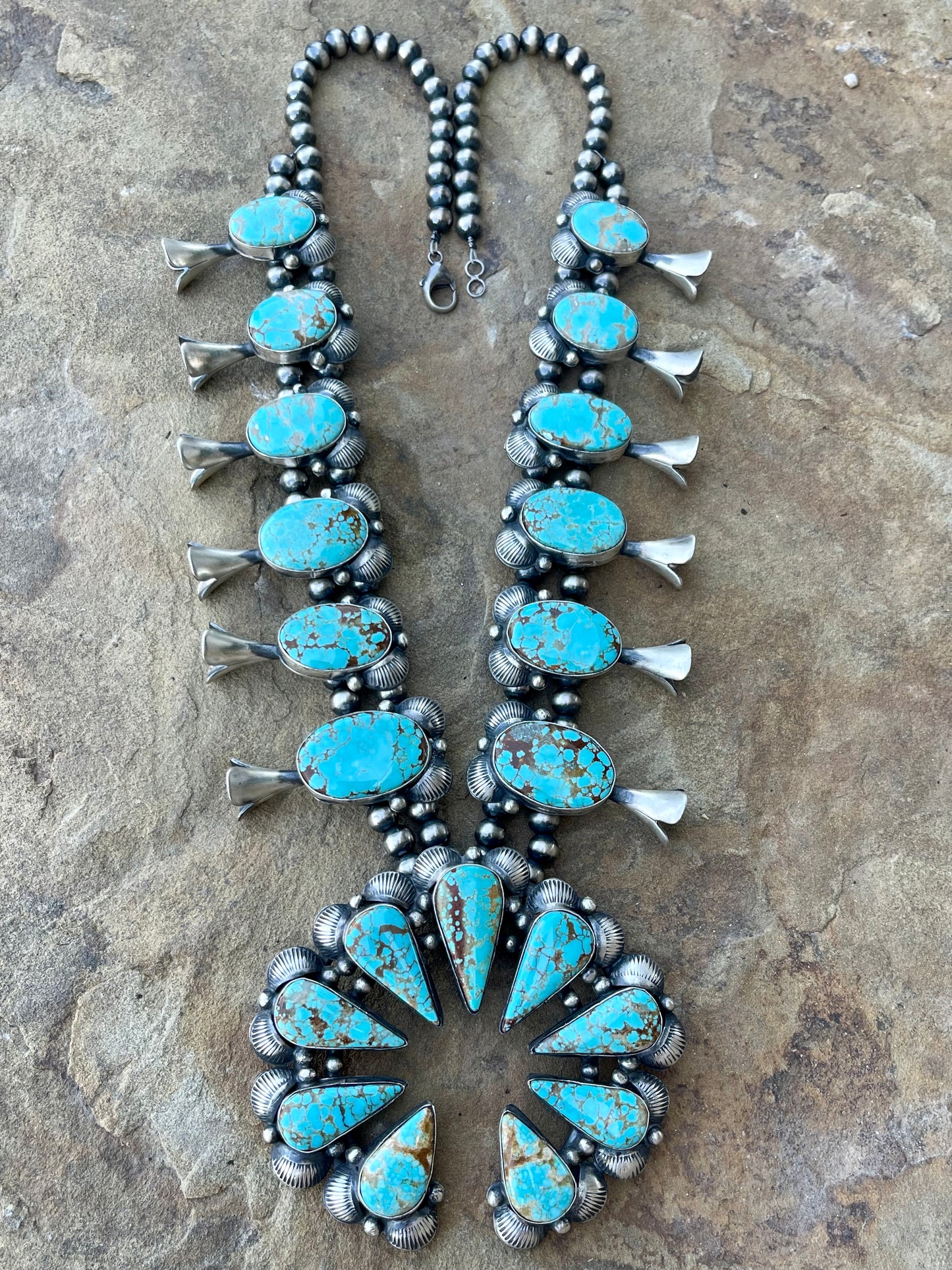 Gorgeous Mine 8 Turquoise Squash Blossom