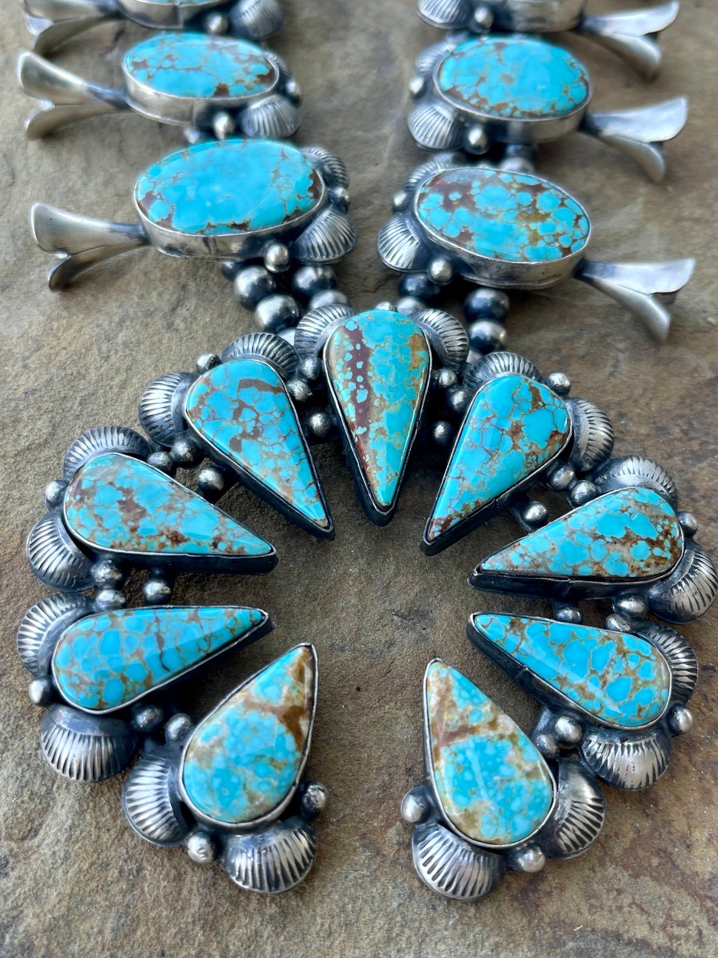 Gorgeous Mine 8 Turquoise Squash Blossom