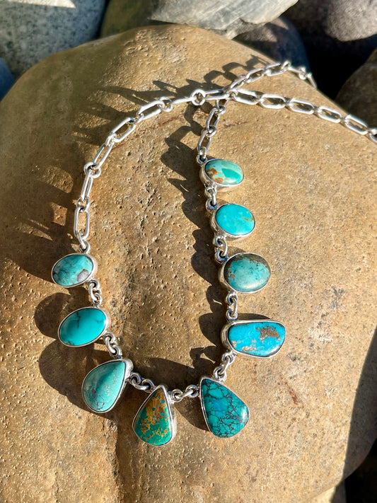 9 Stone Turquoise Federico Necklace
