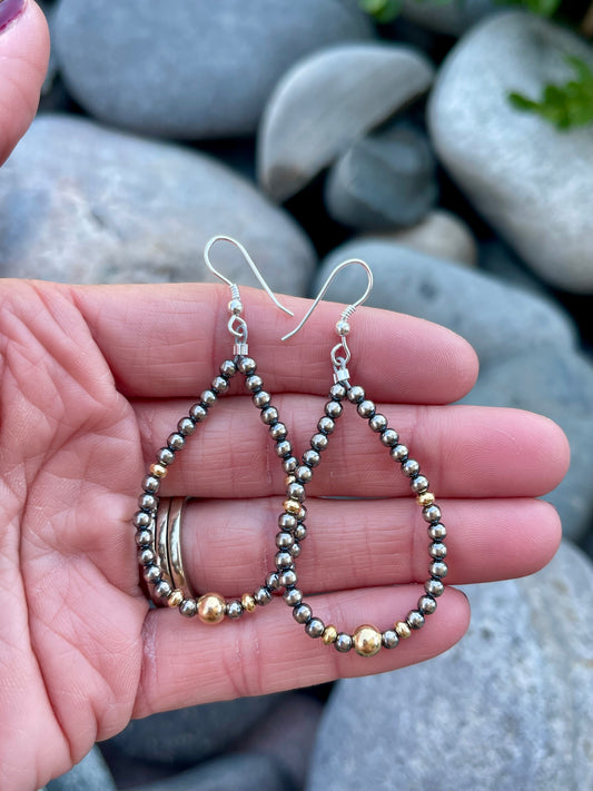 Pearl & GF Teardrop Hoops