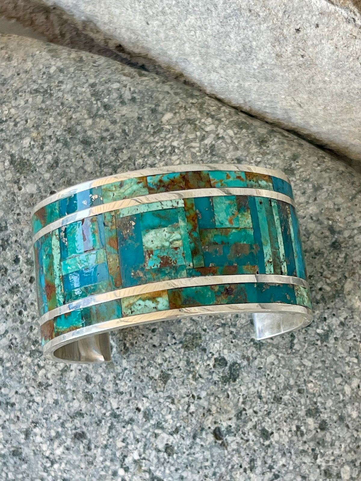 AMAZING Turquoise Inlay Statement Cuff