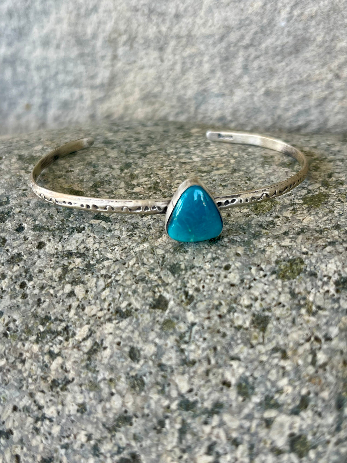 Blue Sonoran Stamped Stacker Cuff