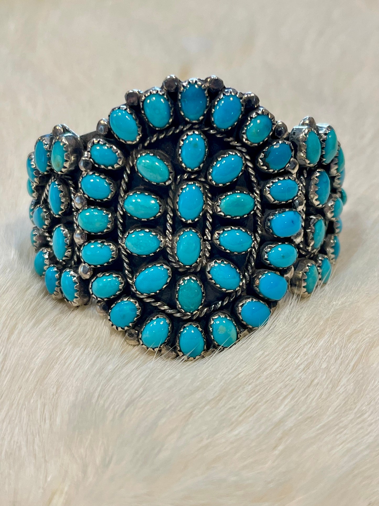 VINTAGE Turquoise Cluster Cuff