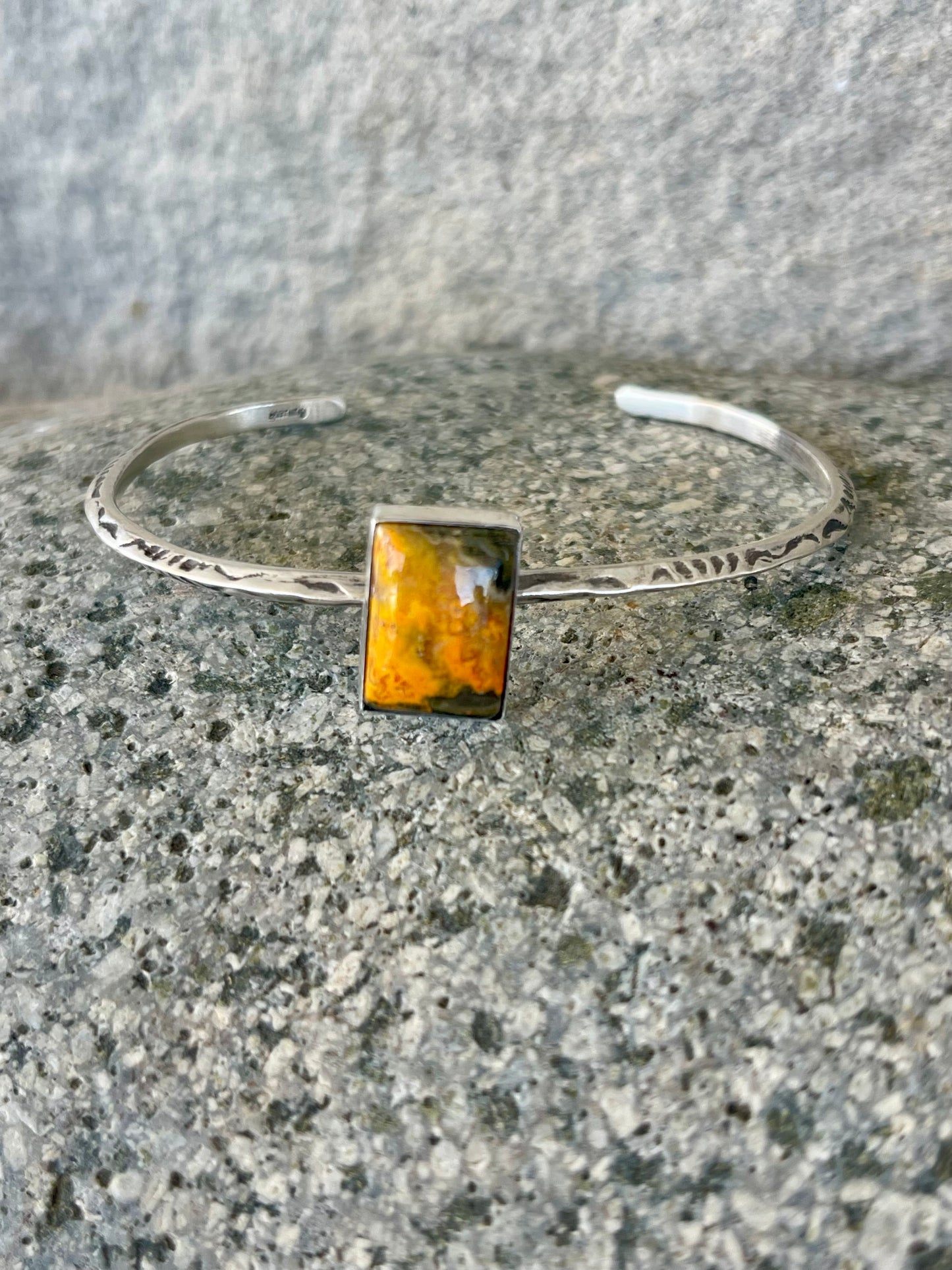 Bumblebee Jasper Stamped Stacker Cuff