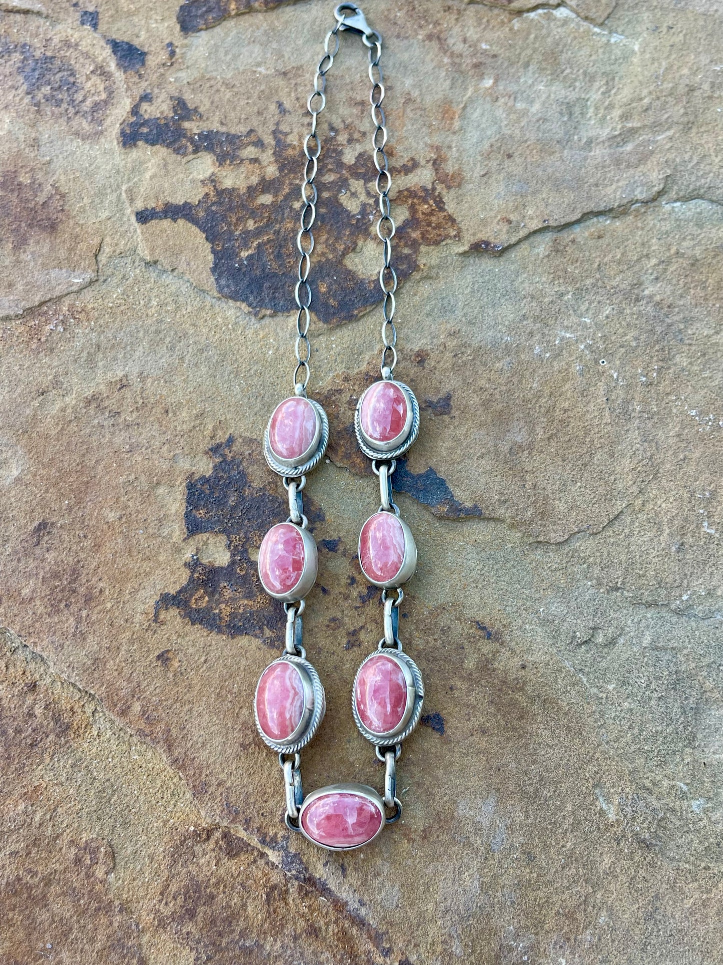 Pink Rhodochrosite Choker Necklace