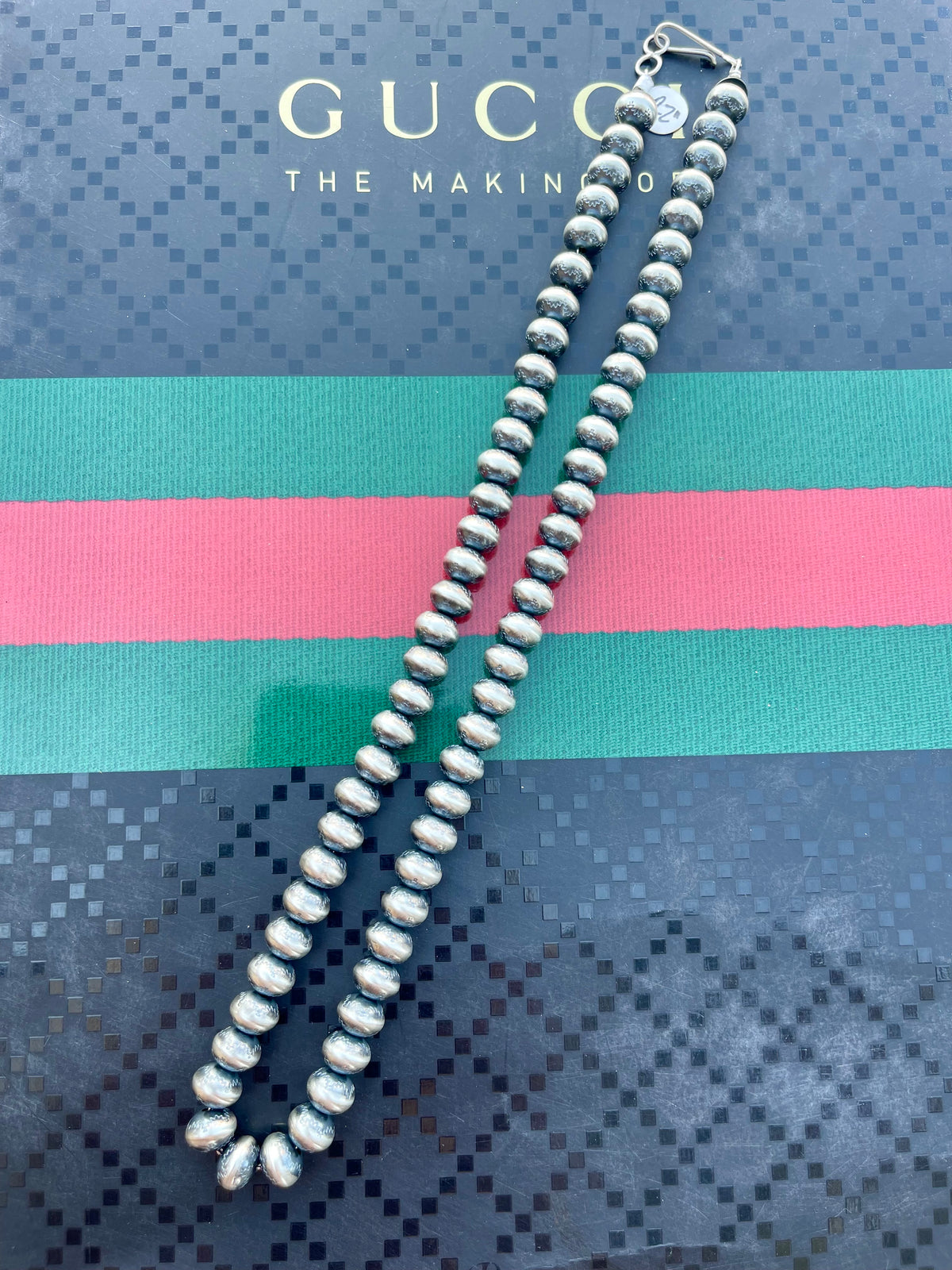 22” 10mm Handmade / Hand Stamped Pearls