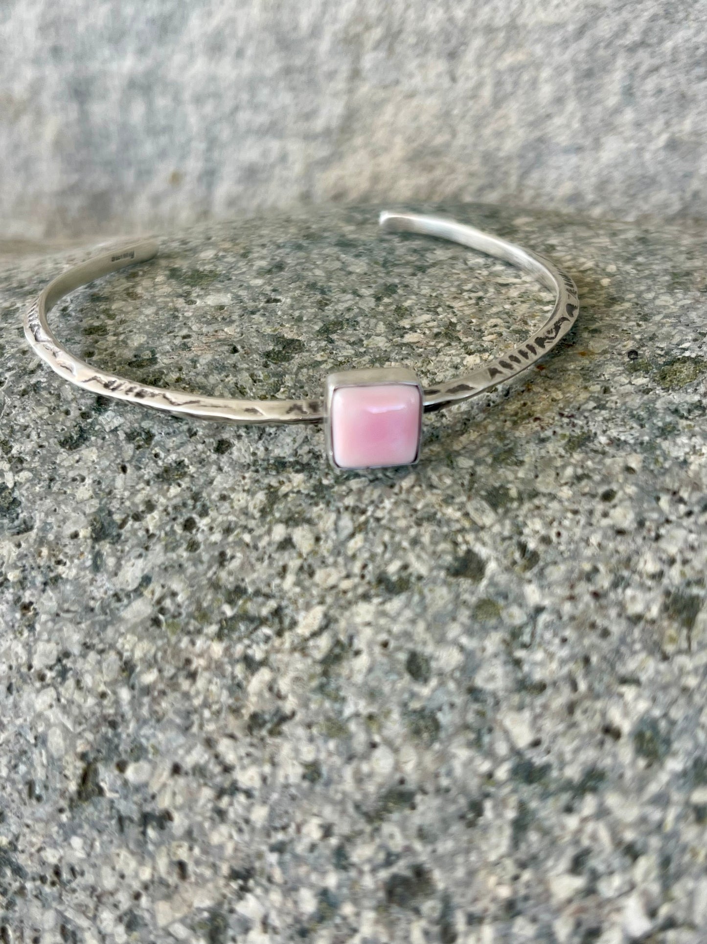 Pink Conch Stamped Stacker Cuff