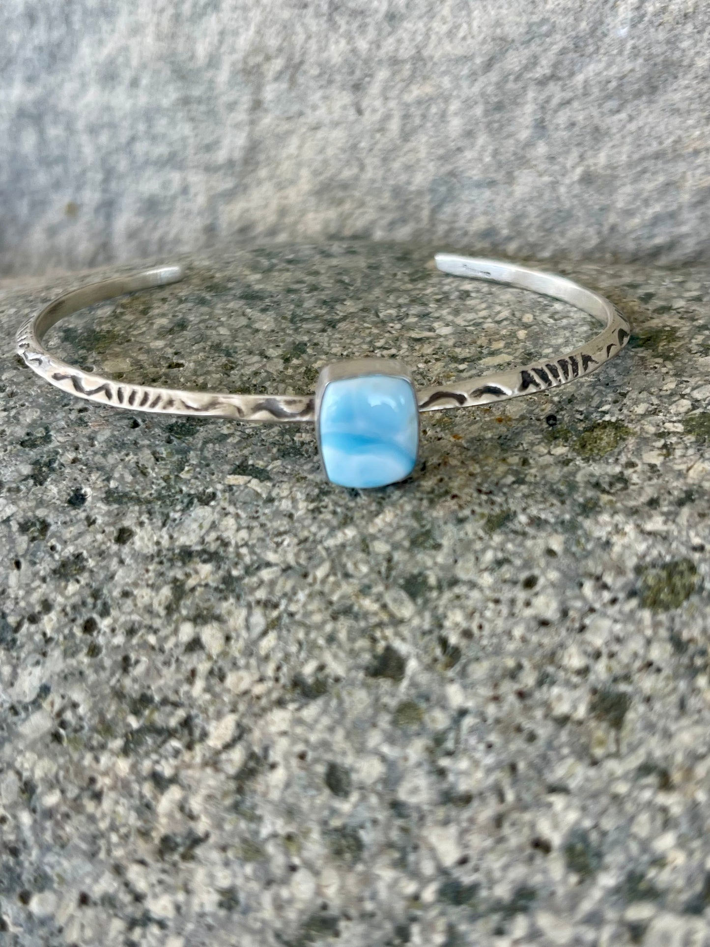Larimar Stamped Stacker Cuff