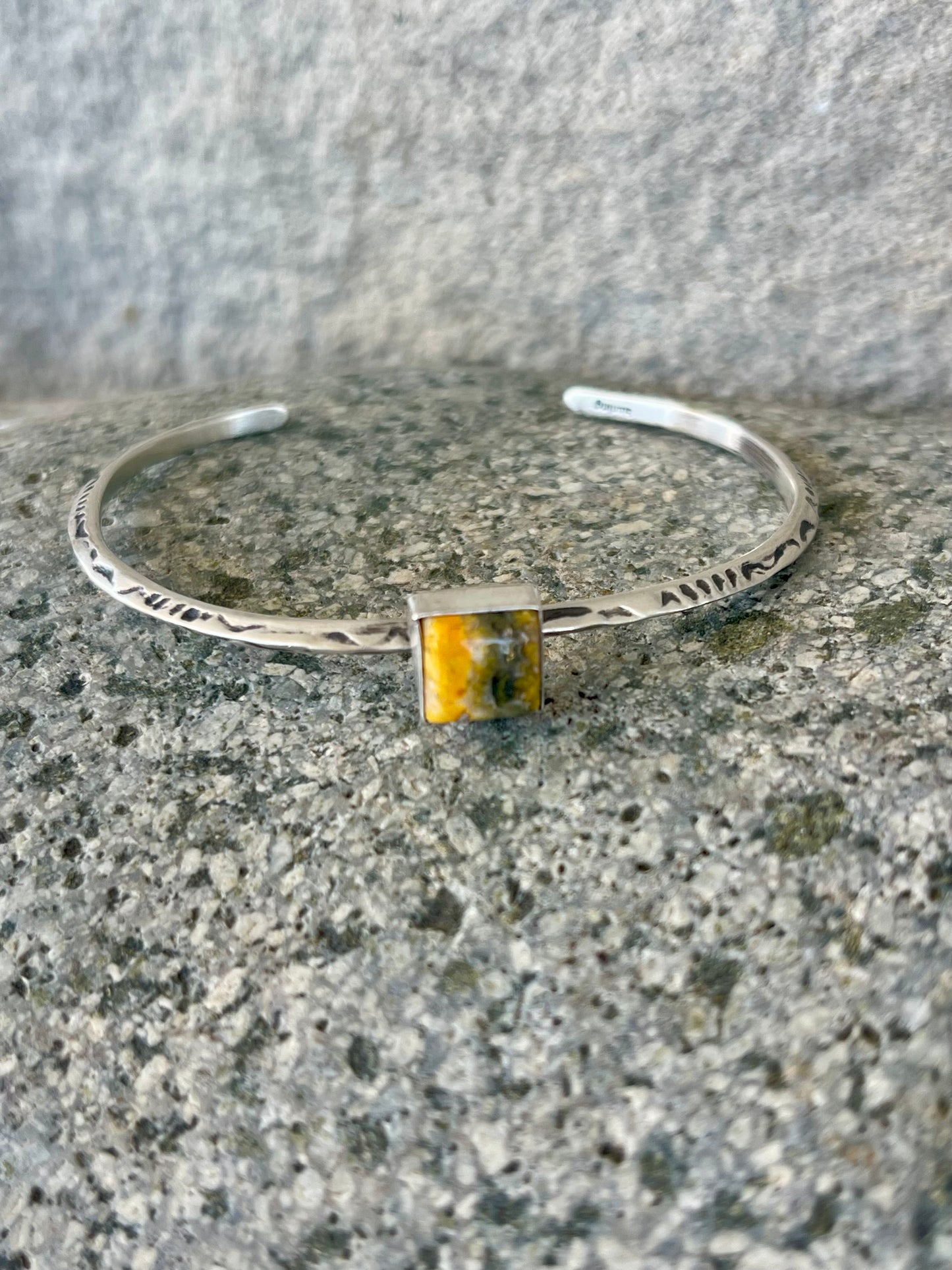 Bumblebee Jasper Stamped Stacker cuff