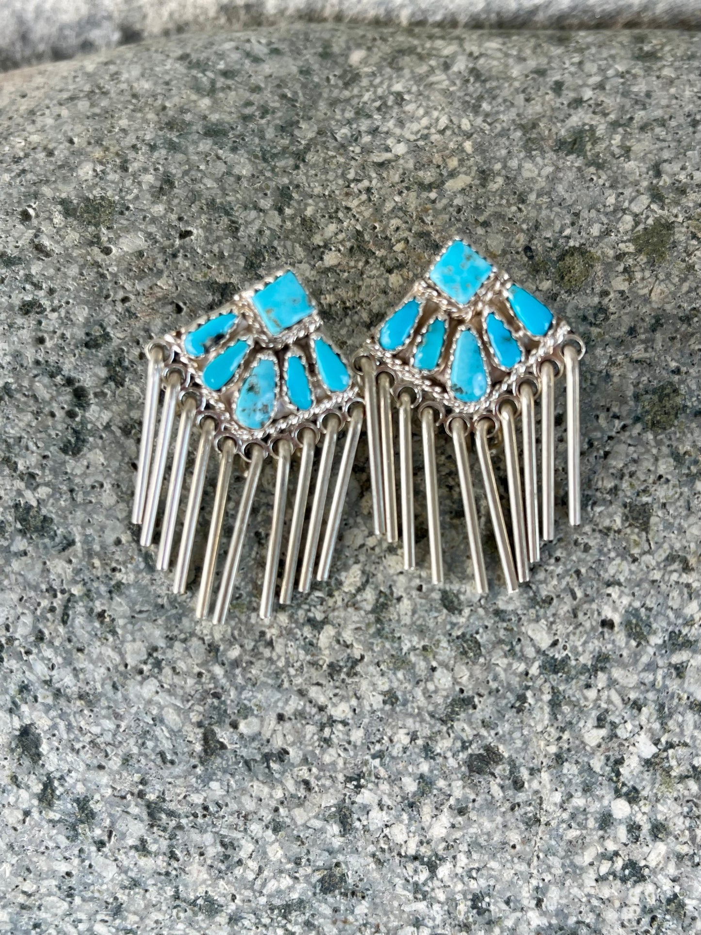 Turquoise Cluster Needlepoint Dangles