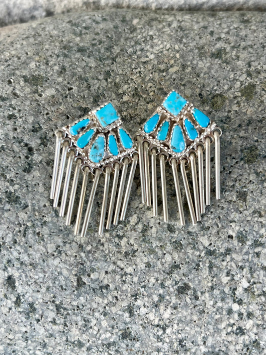 Turquoise Cluster Needlepoint Dangles