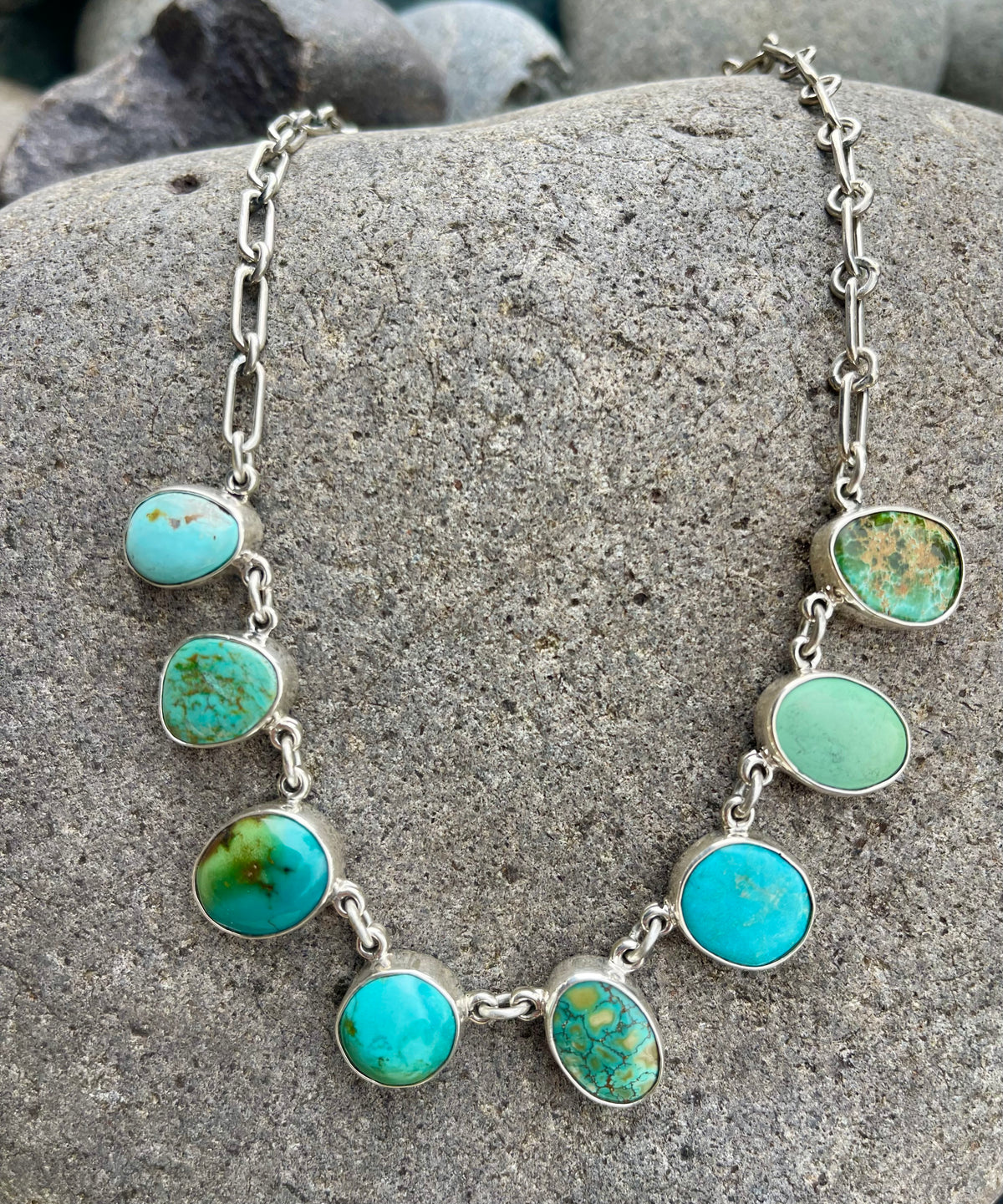 9 Stone Turquoise Federico Necklace