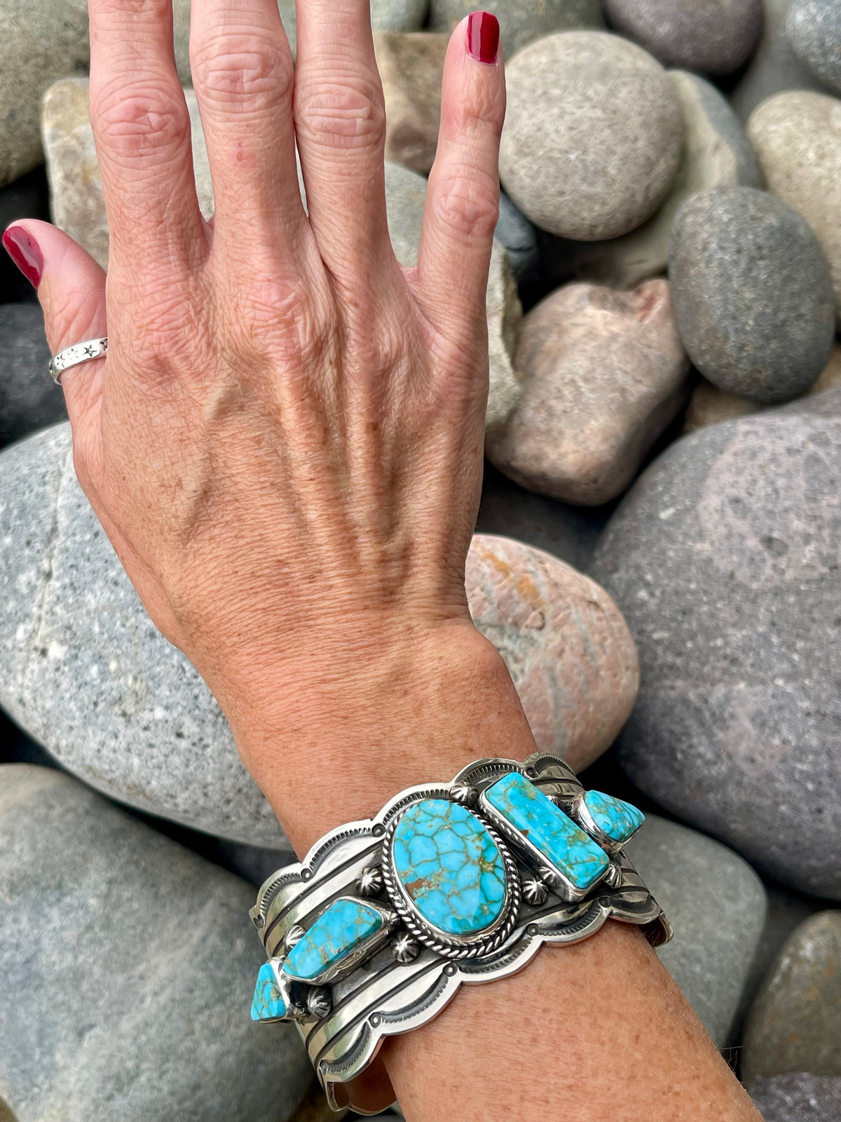High Grade Webbed Kingman Statement Cuff