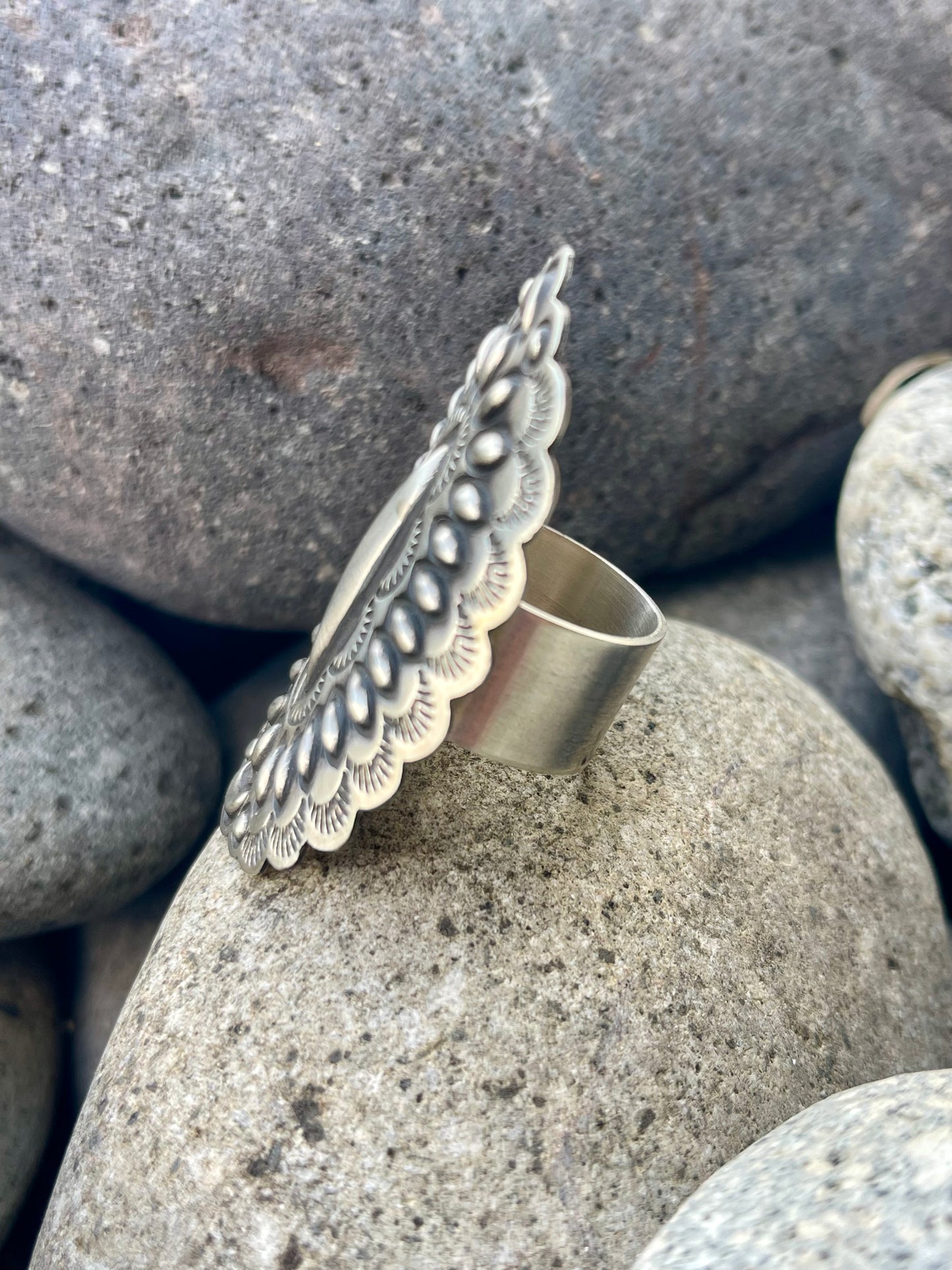 Gorgeous Stamped Concho Ring
