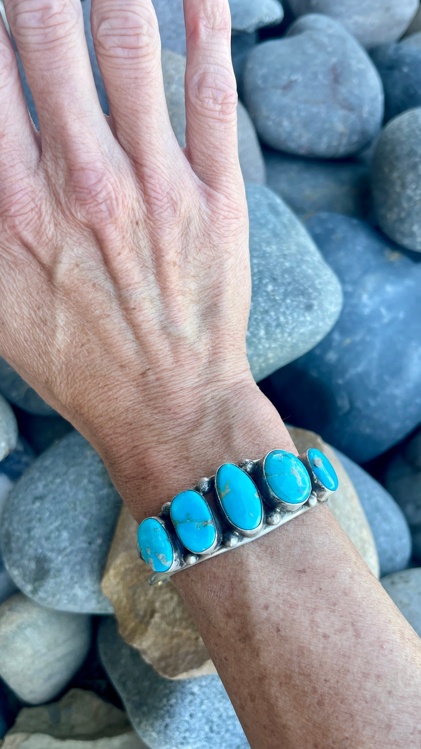 5 Stone Blue Sonoran Cuff