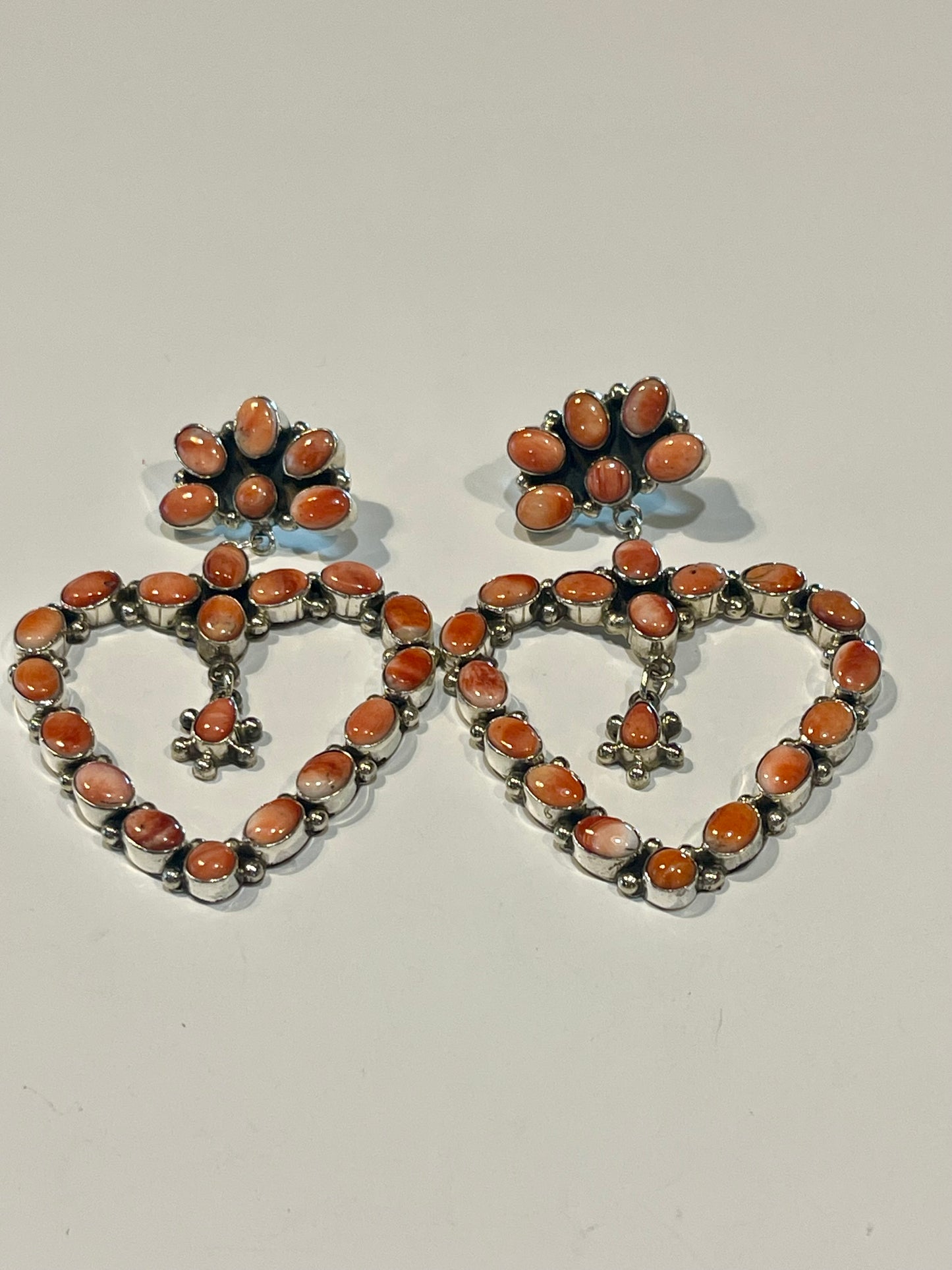 Red Spiny Heart Hoops