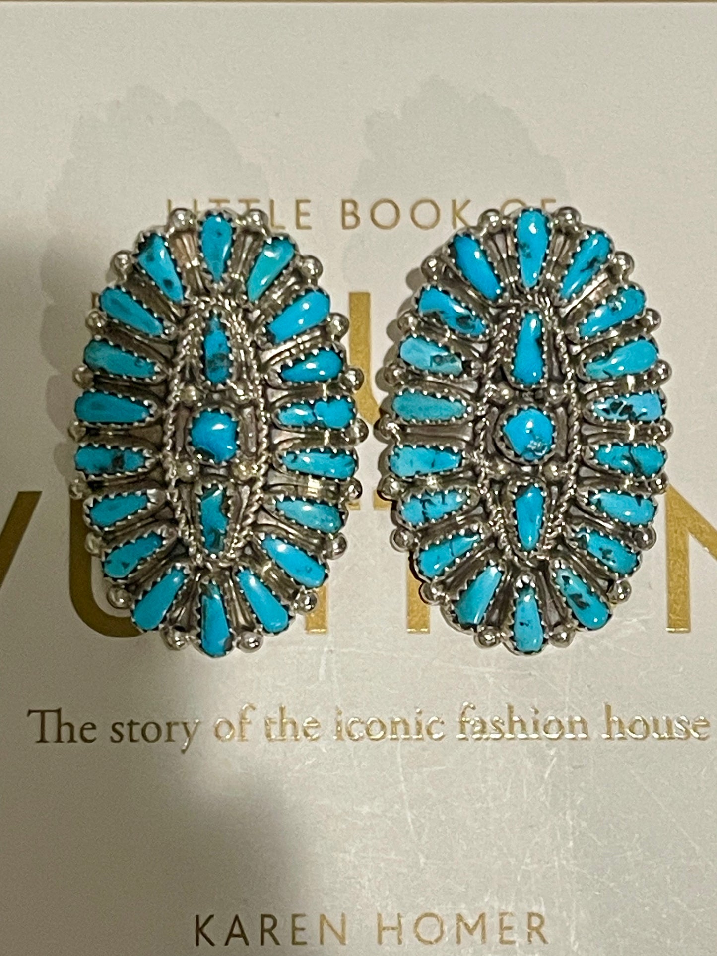 Oval Turquoise Cluster Studs